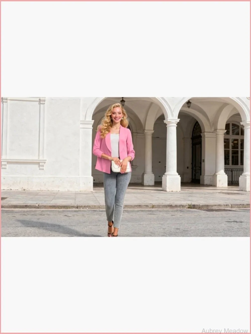 Women Casual Shawl Lapel Ruched 3/4 Sleeve Open Front Blazer Jacket
